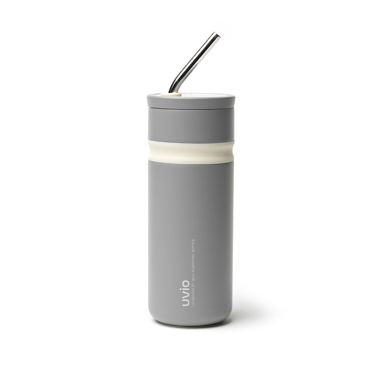 Uvio Self-Purifying Water Bottle - Elephant Gray by OHOM